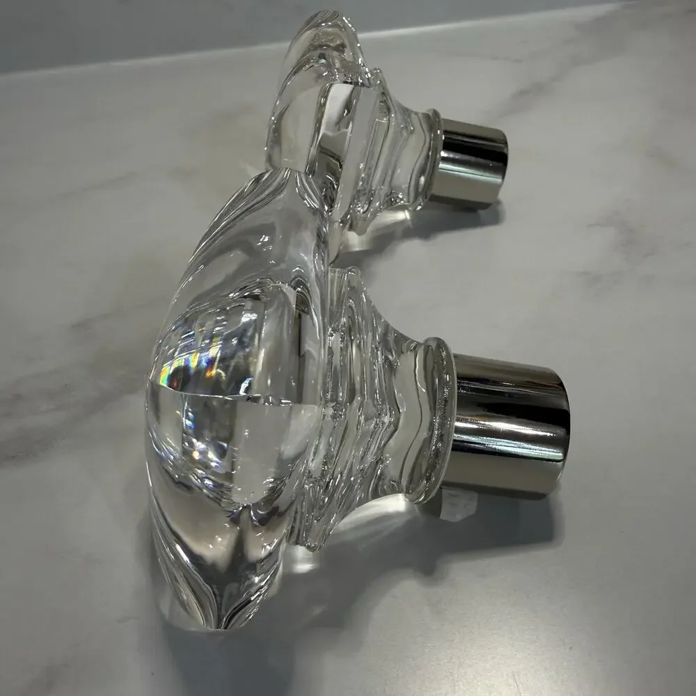 Pottery Barn Glass Square Rod Finial S/2 1.25